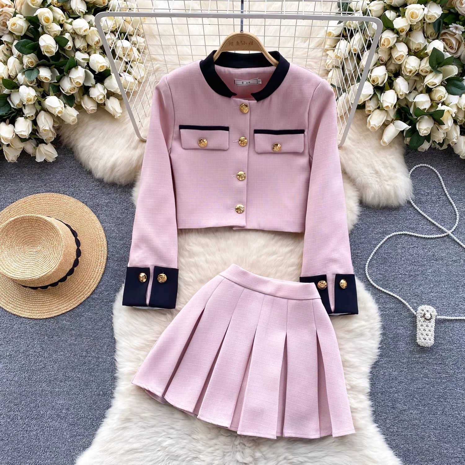 6786. PINK SHORT SET