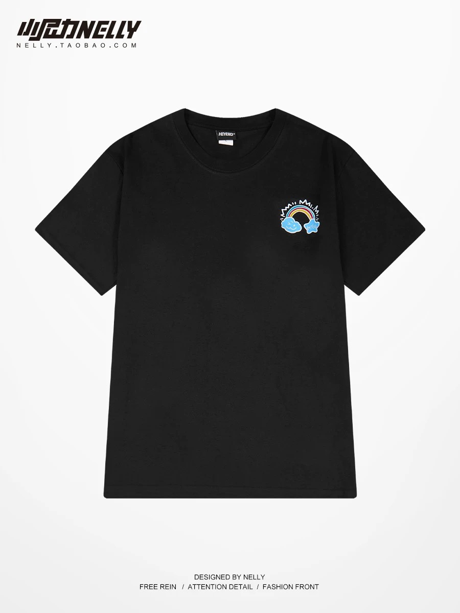 1664. RAINBOW BLACK TEE