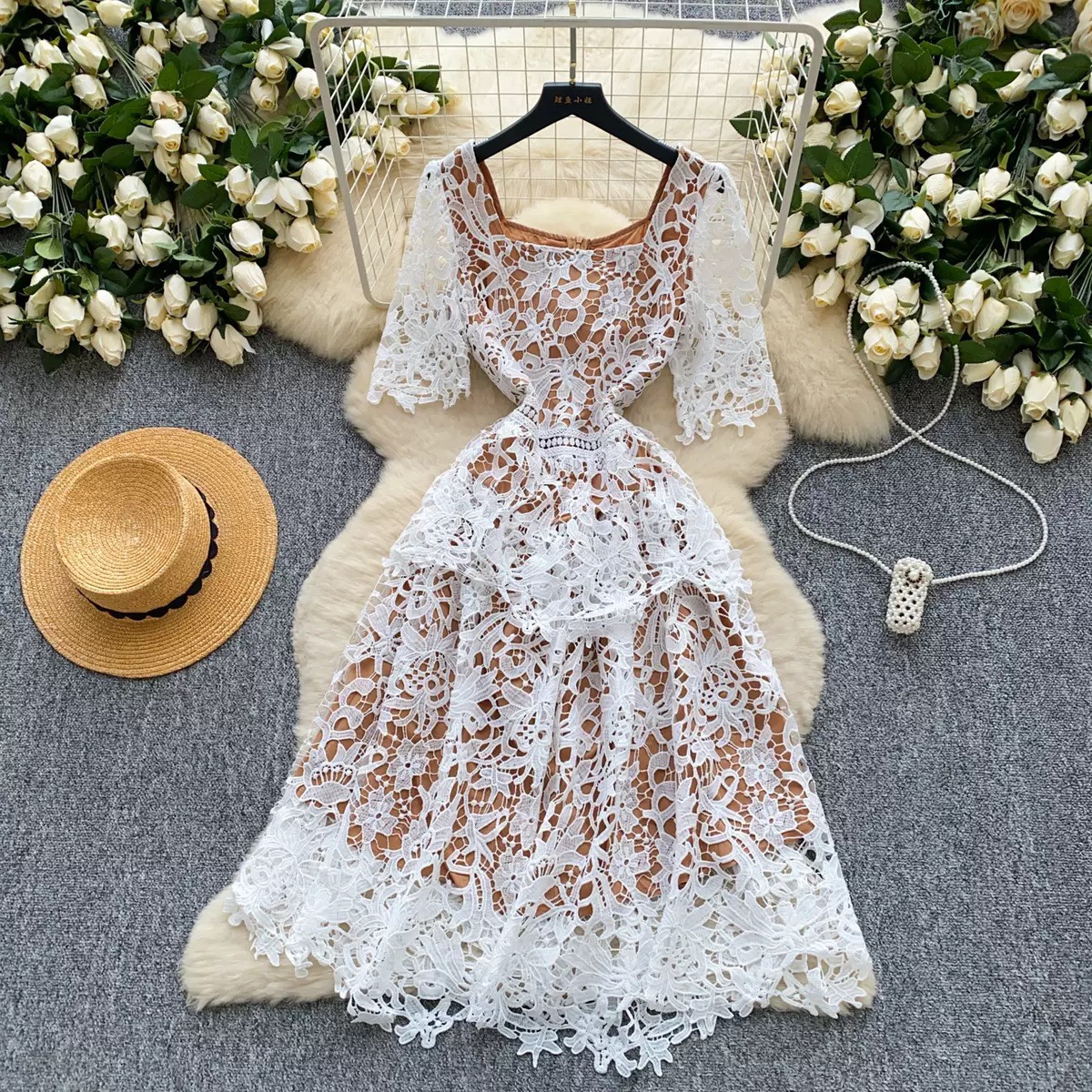 8278. LACE DRESS EXCLUSIVE WHITE
