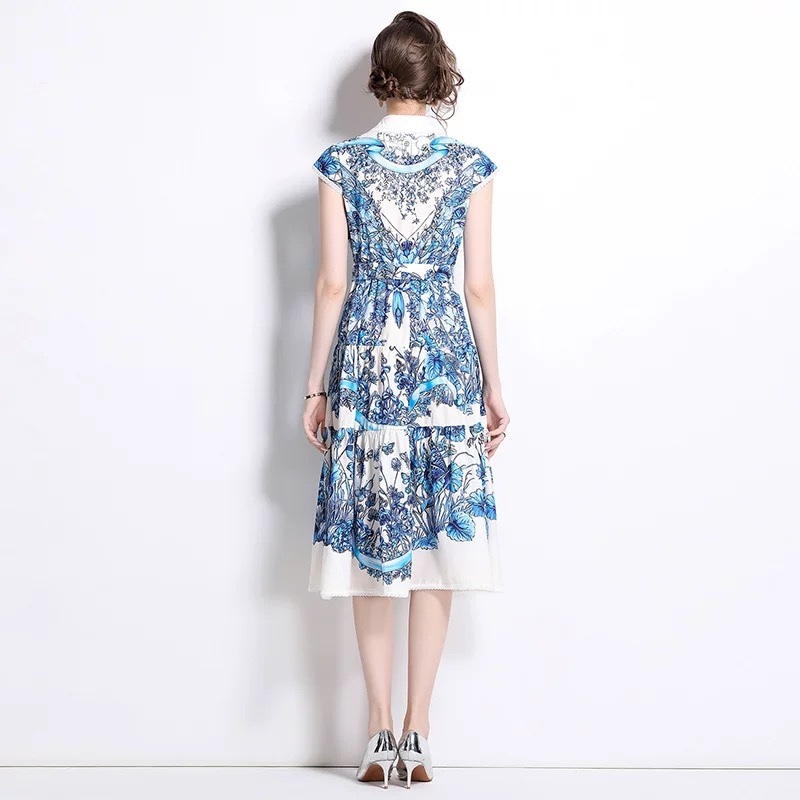 7835. BLUE LONG DRESS