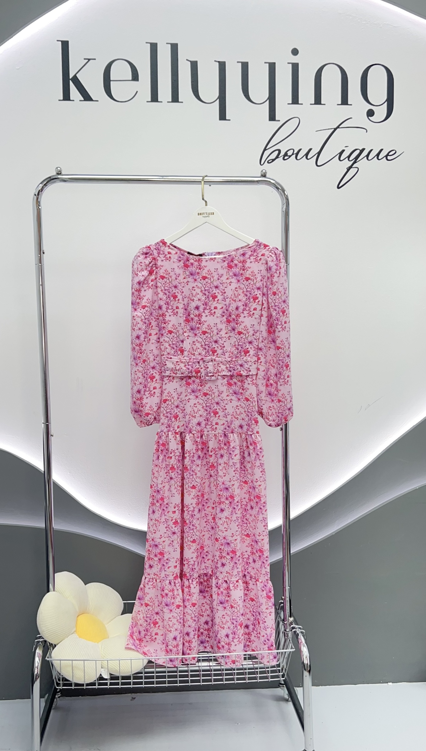 V315. HOA PINK DRESS