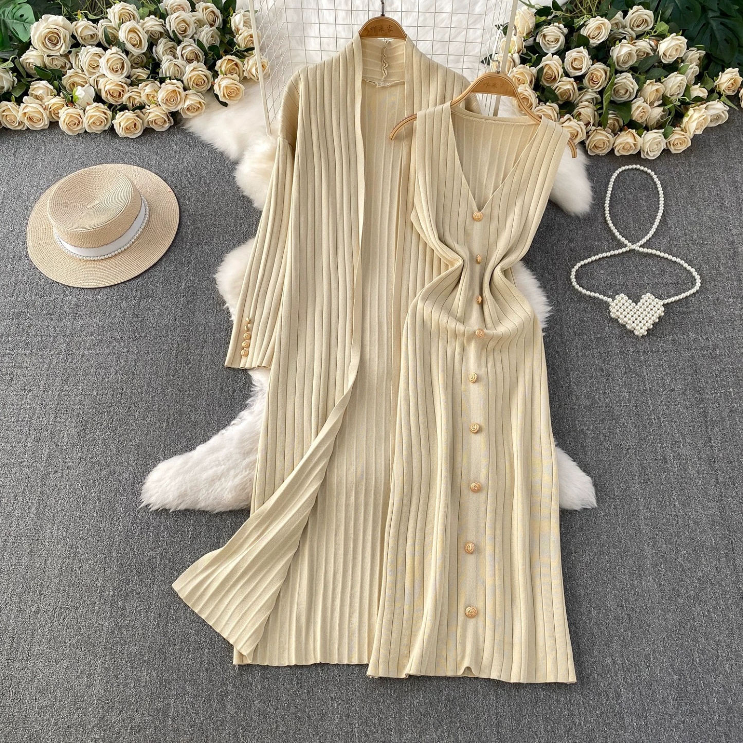 8142. LIGHT BROWN DRESS