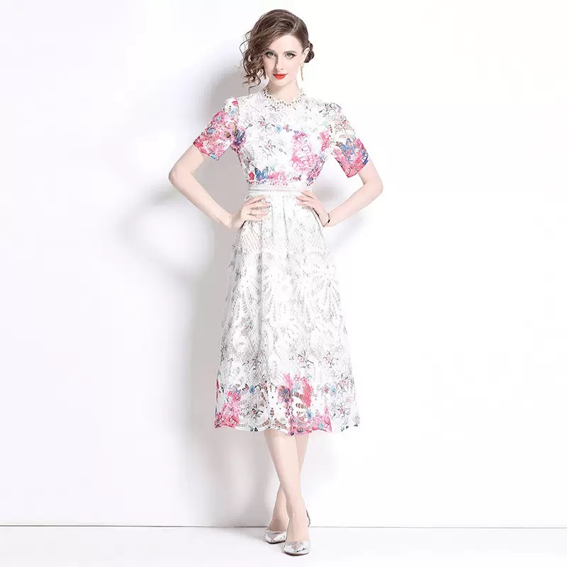 8296. LACE DRESS EXCLUSIVE PINK