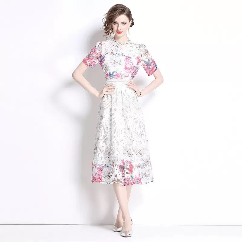 8296. LACE DRESS EXCLUSIVE PINK