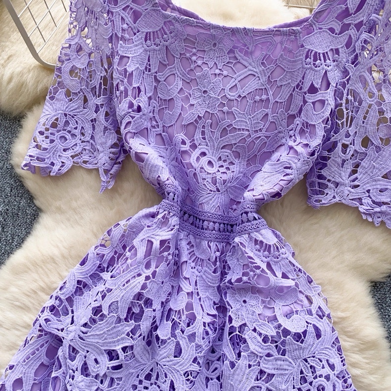 7863. PURPLE LONG DRESS