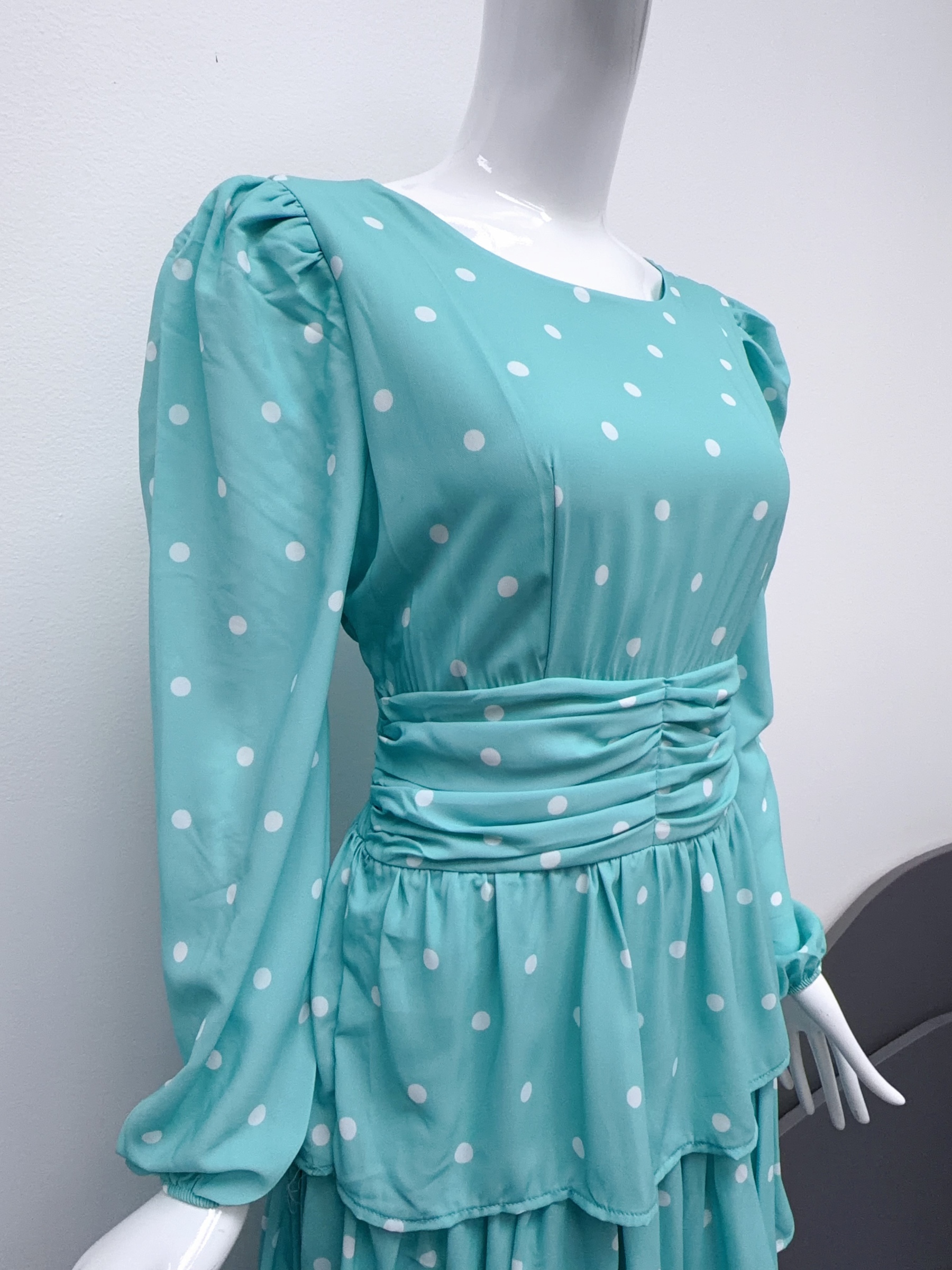 V268. HOA CHAM BI MINT DRESS