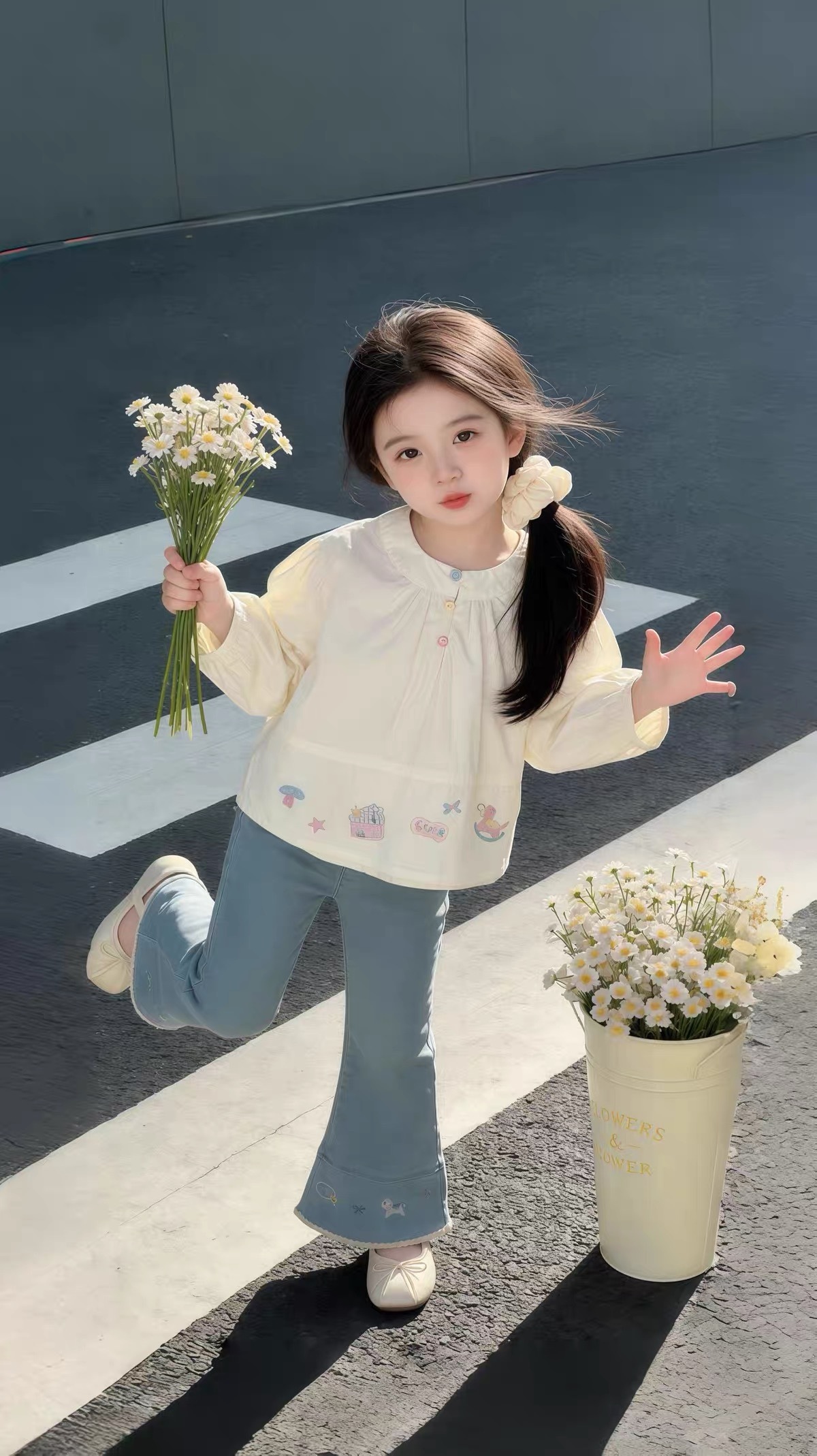 K385. KID GIRL DENIM SET
