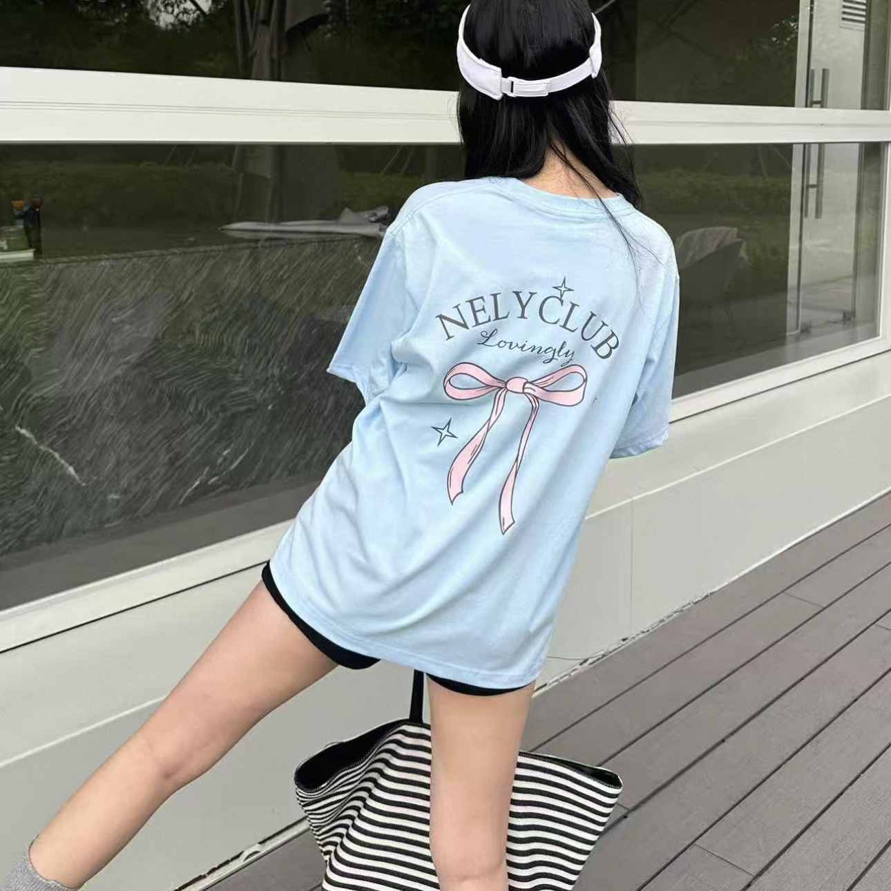 1655. BOWTIE BLUE TEE