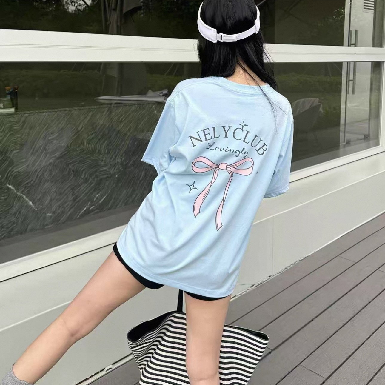 1655. BOWTIE BLUE TEE