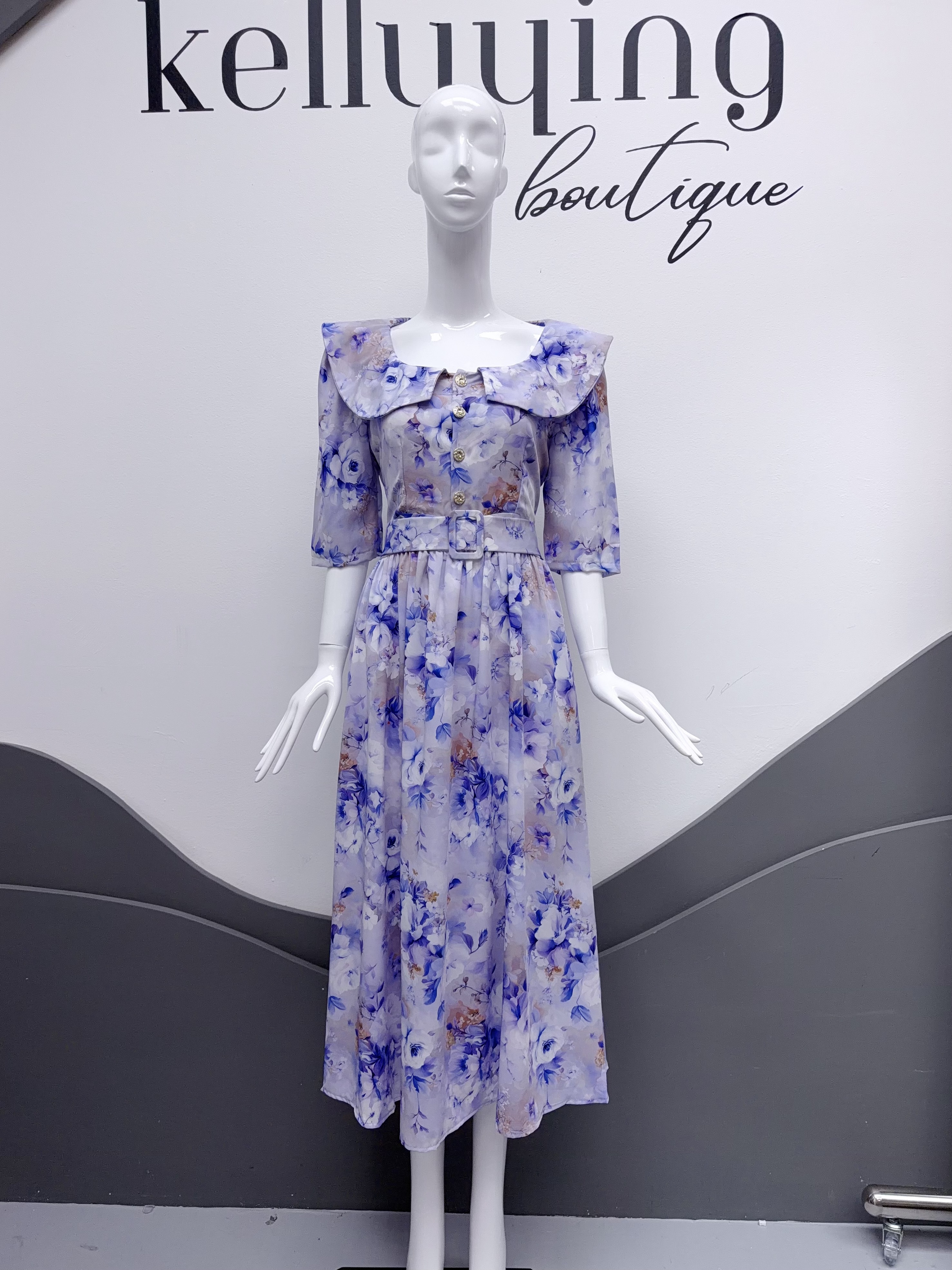 V311. HOA PURPLE DRESS