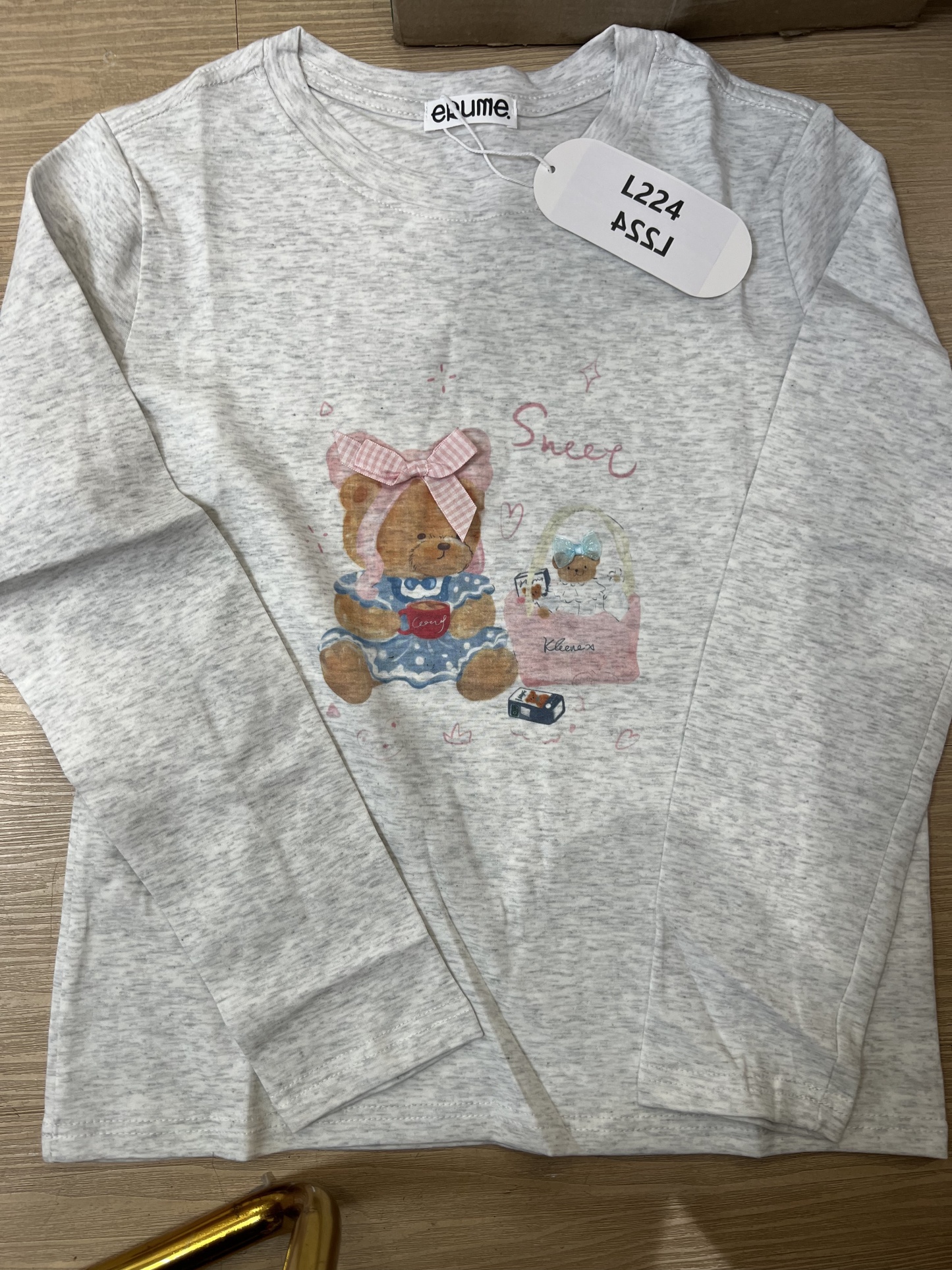 L224. LONGTEE (THICK) GREY BEAR