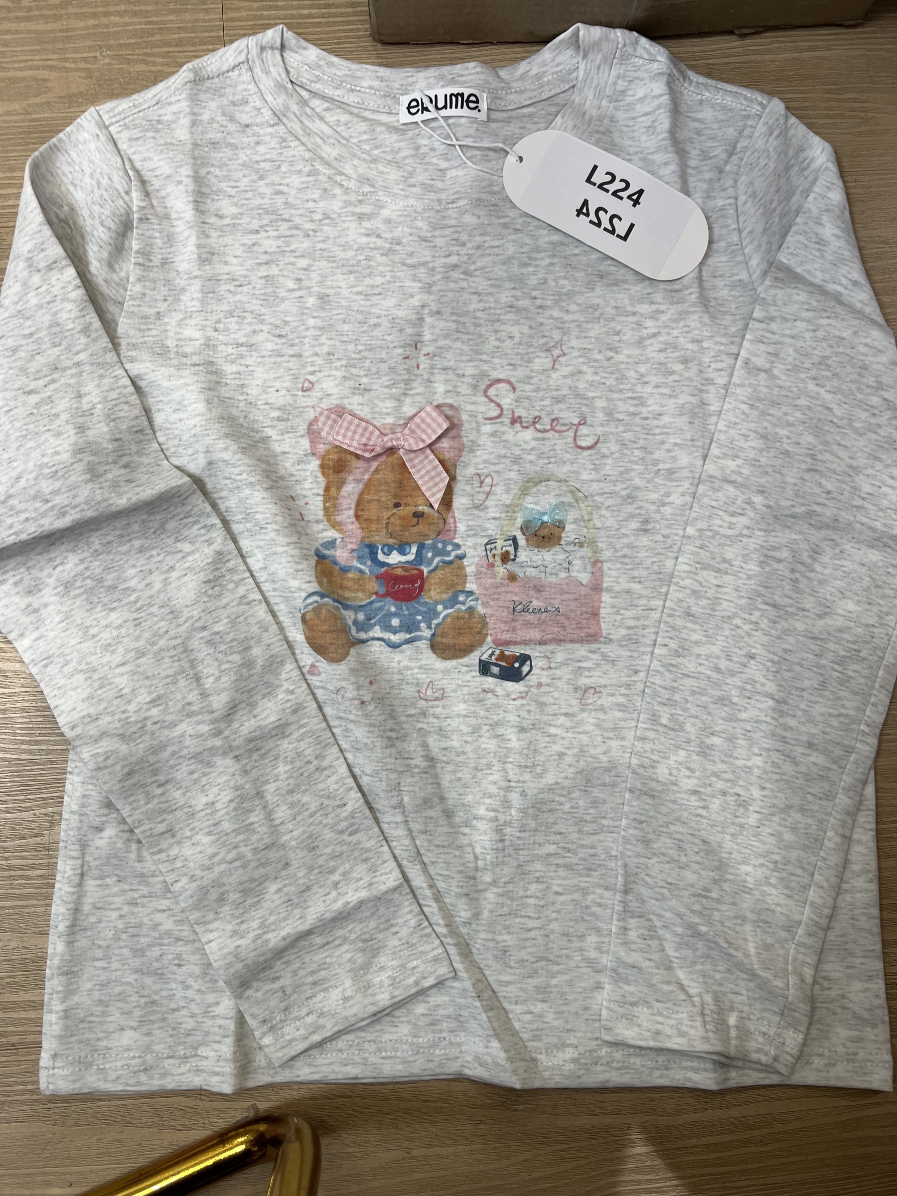 L224. LONGTEE (THICK) GREY BEAR