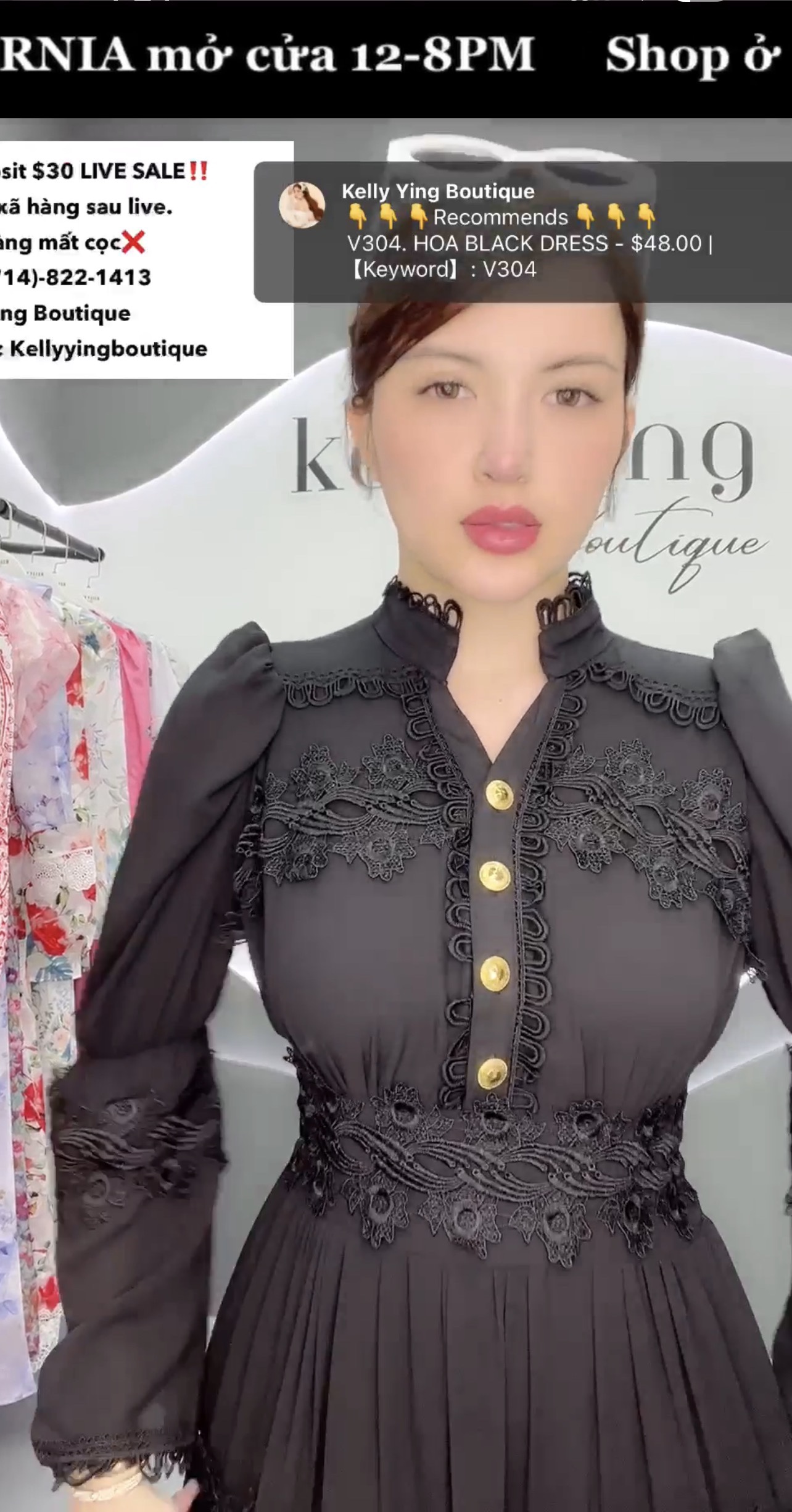 V304. HOA BLACK DRESS