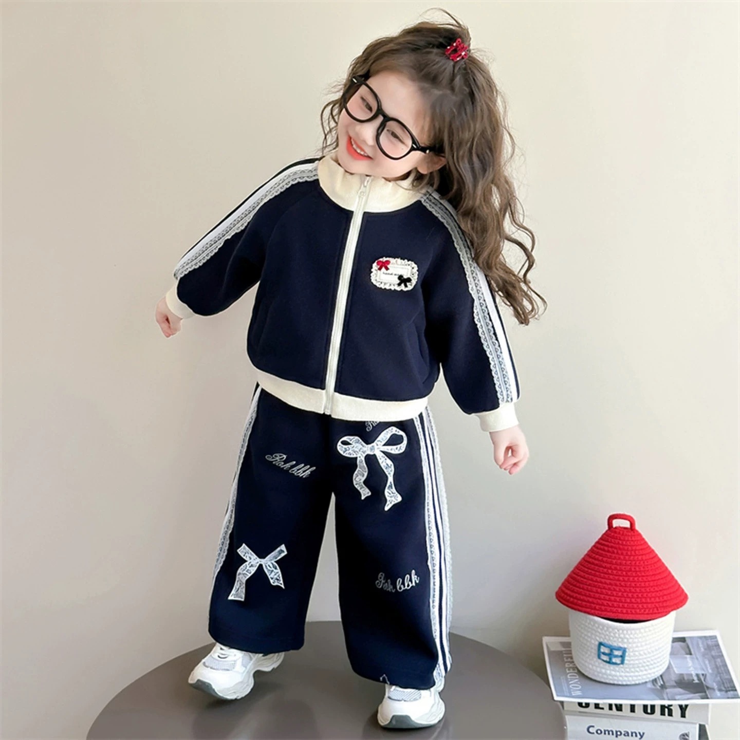 K47. BLACK BOW TIE BABY SET