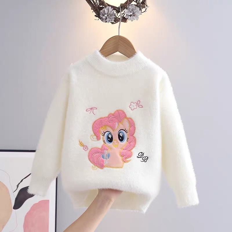 K508. BABY SWEATER WHITE Horsey