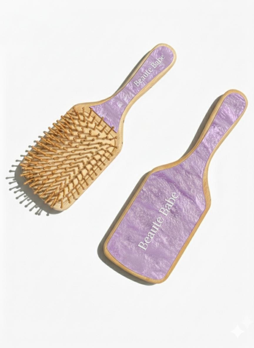 H3. Organic bamboo hair brush PURPLE 