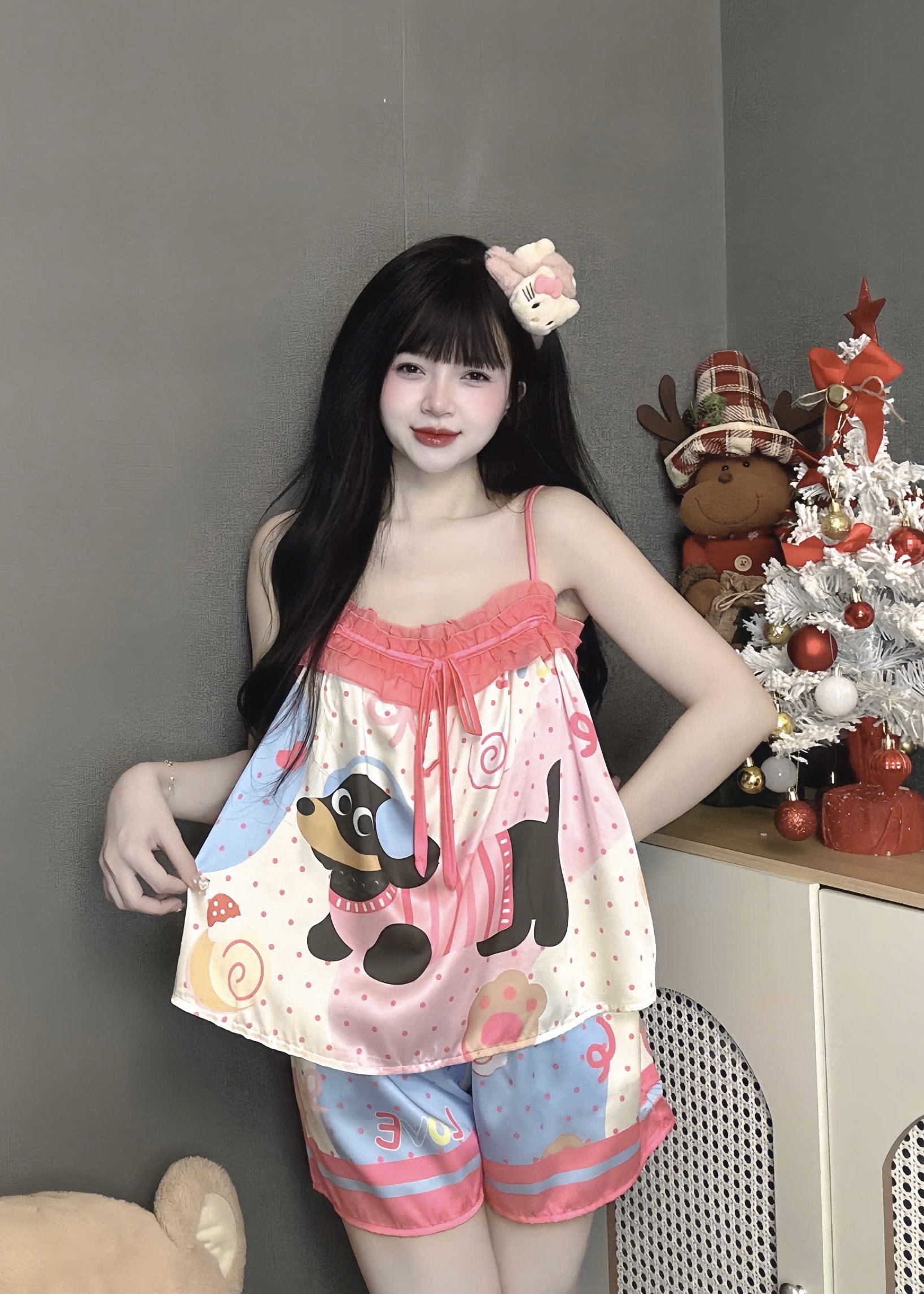V1133. SLEEPWEAR DOG PINK
