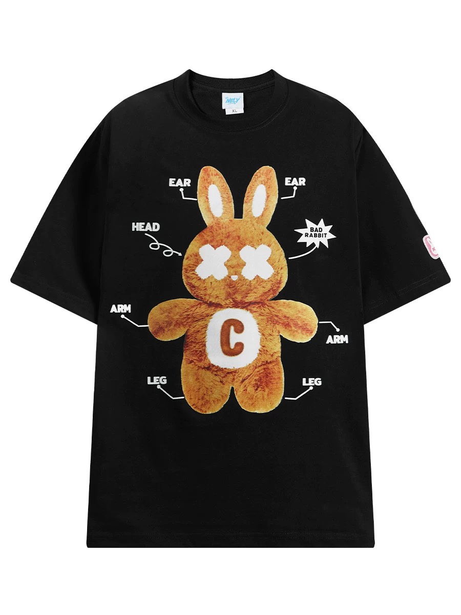 1606. RABBIT BLACK TEE