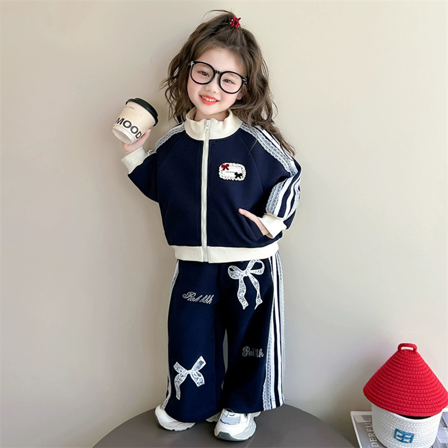 K47. BLACK BOW TIE BABY SET