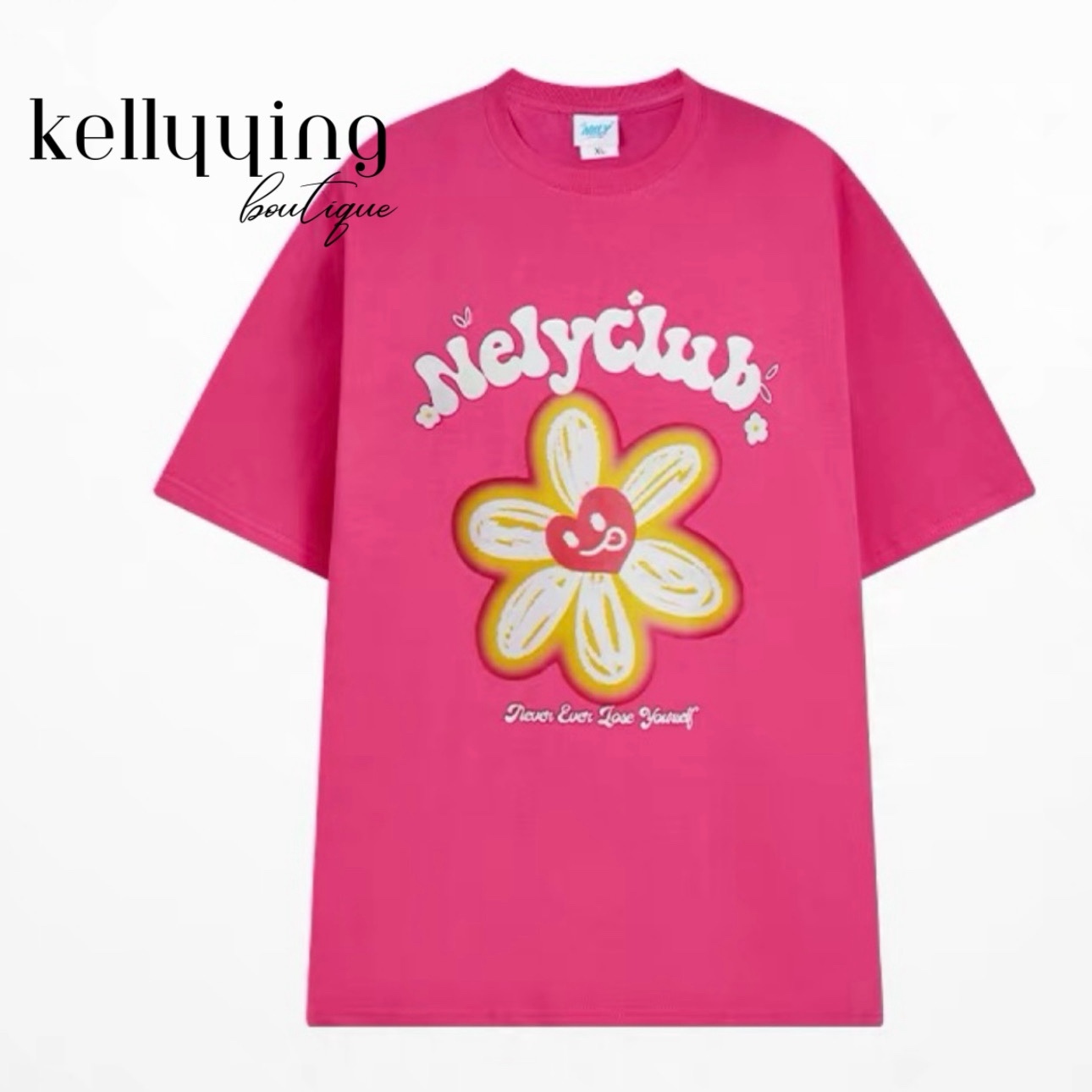 1721. FLOWER HOT PINK TEE