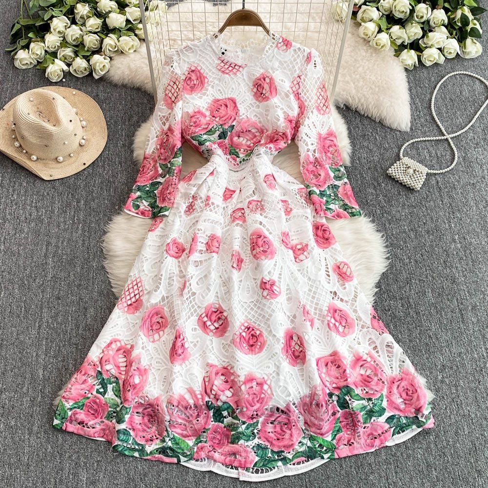 8284. LACE DRESS EXCLUSIVE PINK