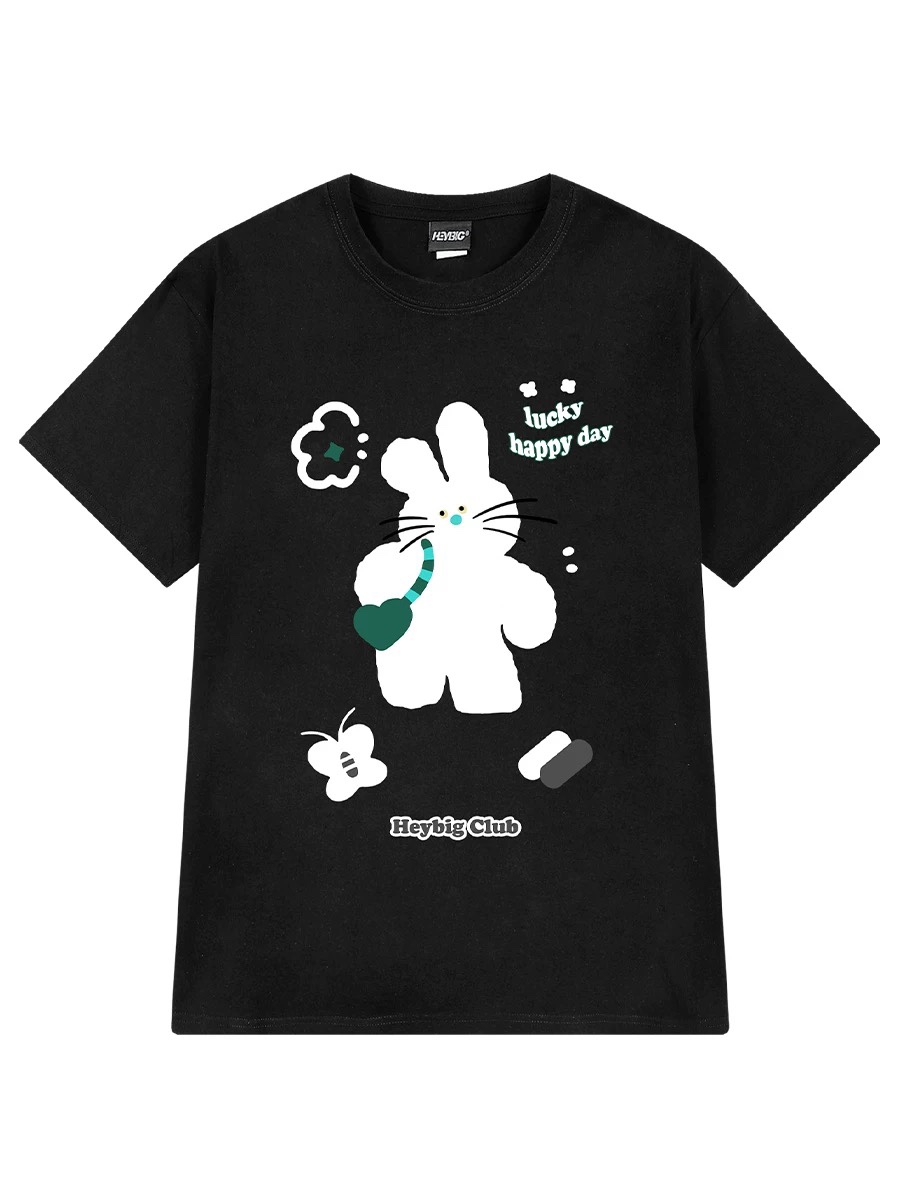 1621. RABBIT BLACK TEE