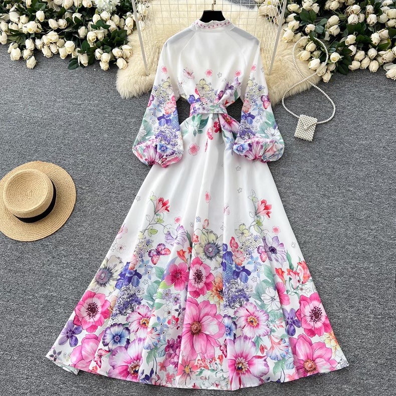 7816. FLOWER LONG DRESS