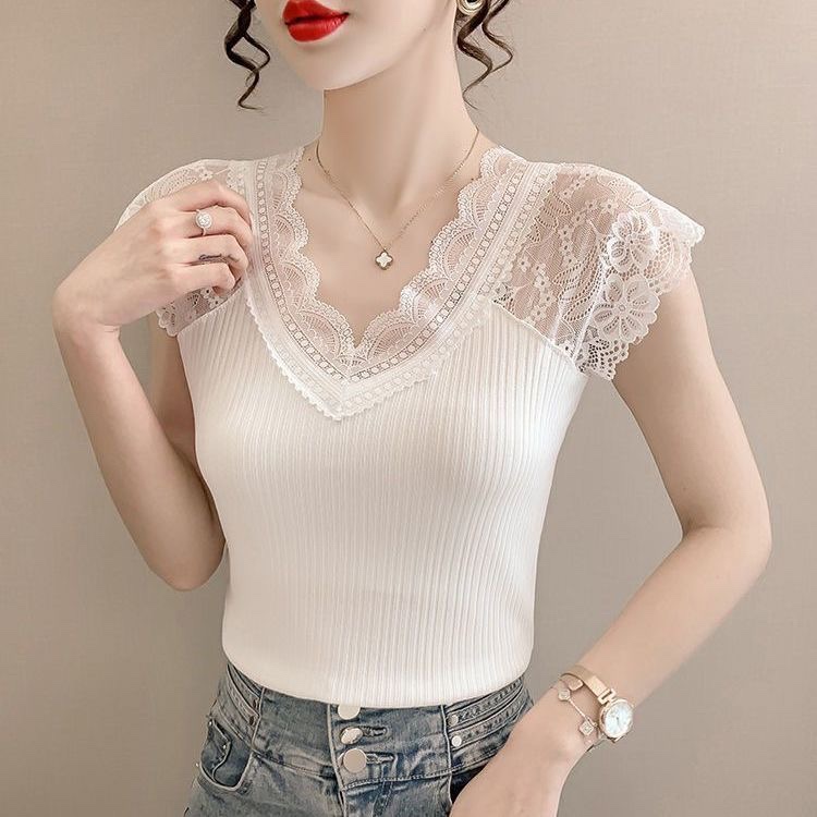 C840. LACE TOP CAMISOLE WHITE