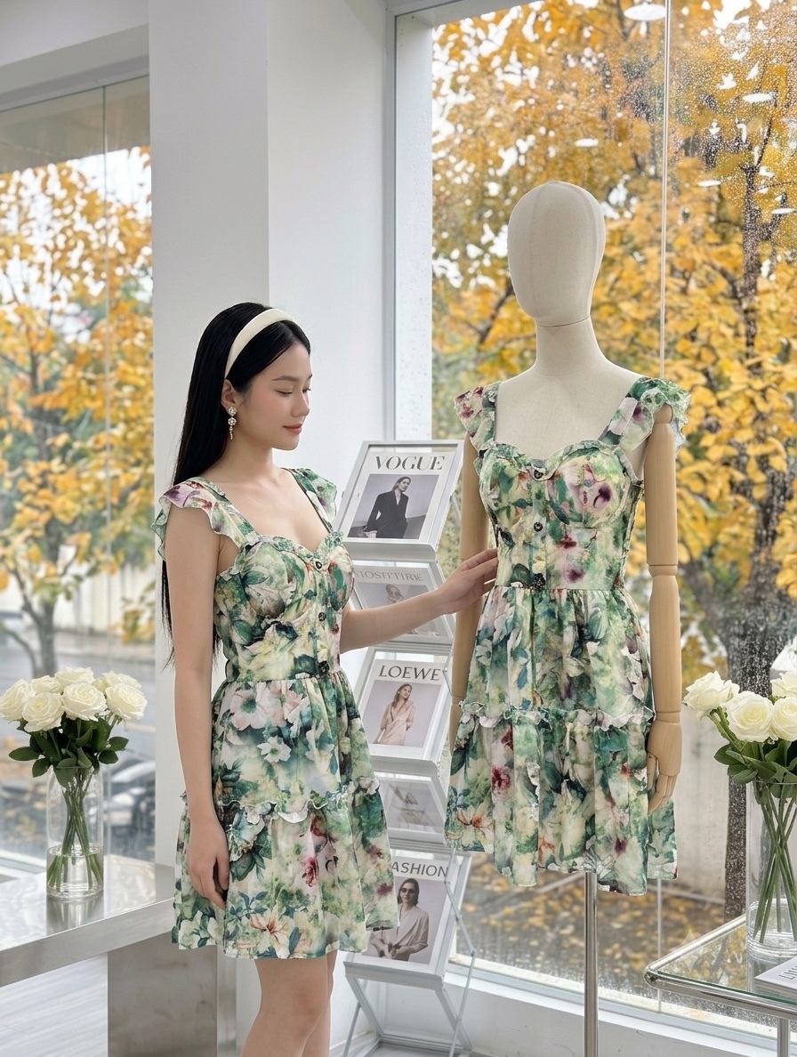 V932. MAXI DRESS 2PCS CANH TIEN•