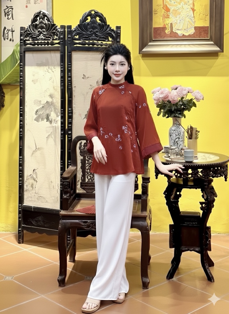 A388. SET AO BABA VOAN HOA DO