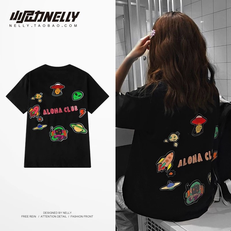 1699. ALOHA BLACK TEE