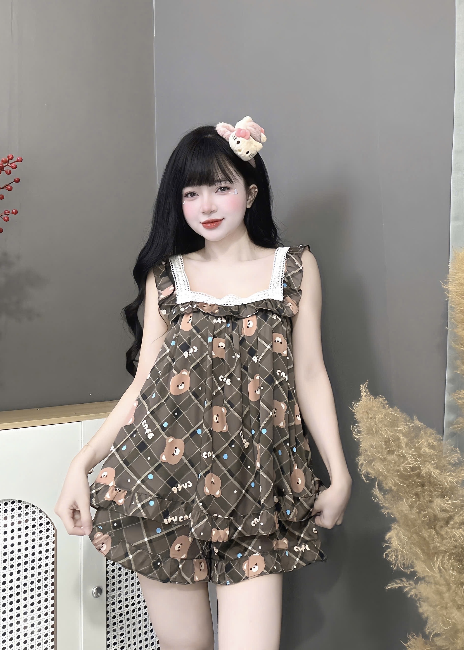 V1057. SLEEPWEAR BEAR BROWN