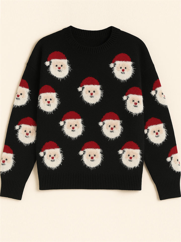 Women's Stylish Christmas Santa Claus Pattern Pullover Sweaters