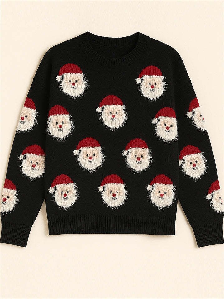 Women's Stylish Christmas Santa Claus Pattern Pullover Sweaters