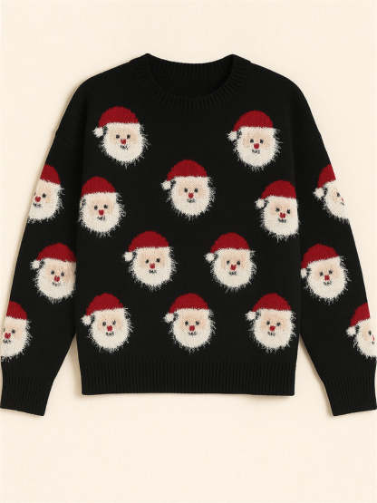Women's Stylish Christmas Santa Claus Pattern Pullover Sweaters