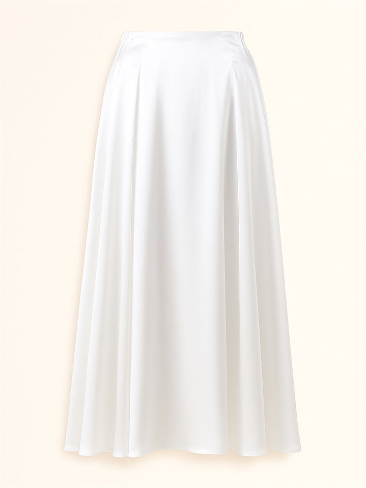 Women's Summer Elegant Satin High-Rise Flowy Maxi Skirts