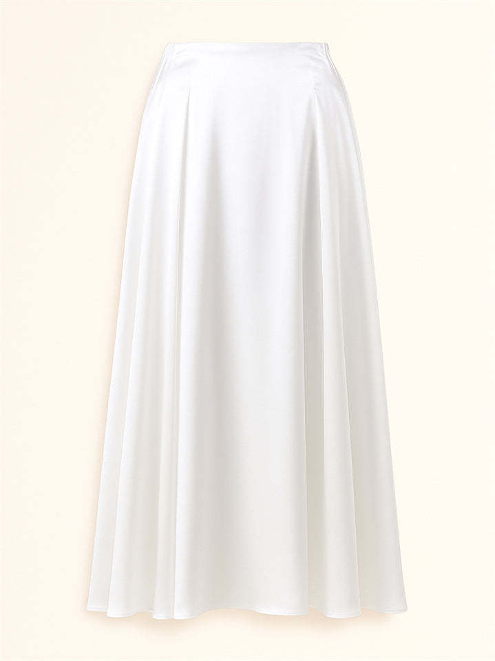 Women's Summer Elegant Satin High-Rise Flowy Maxi Skirts