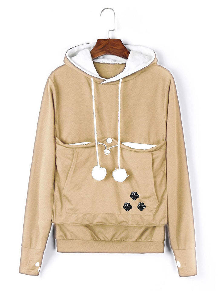 Women's Pet Carrier Hoodie with Kangaroo Pouch