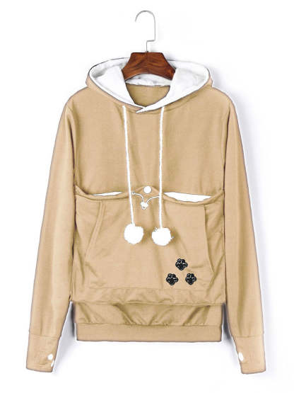 Women's Pet Carrier Hoodie with Kangaroo Pouch