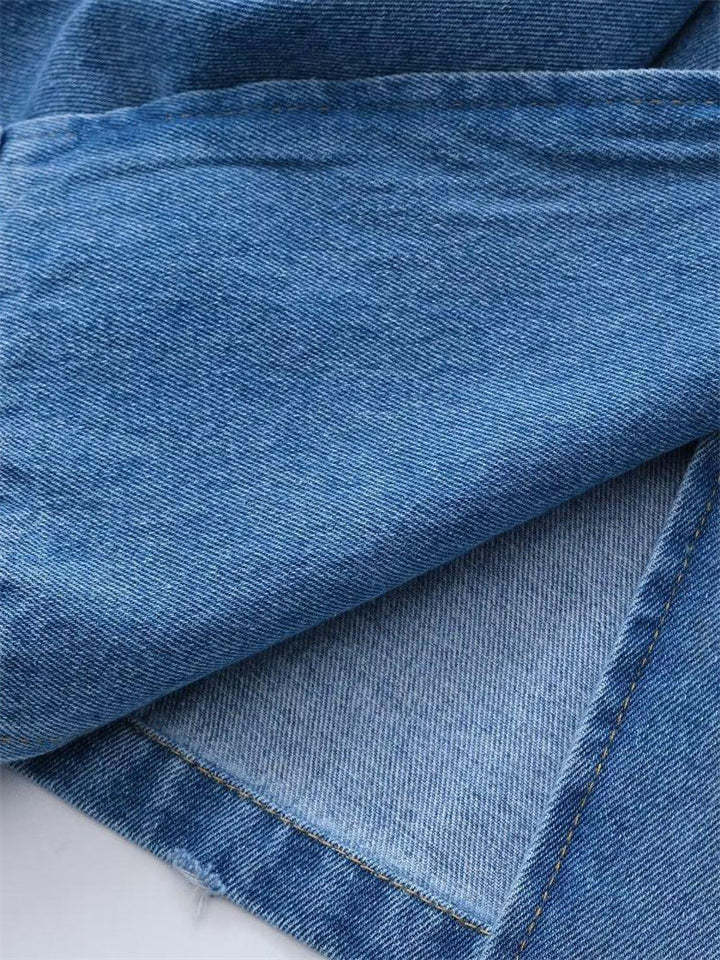 Trendy Double Breasted Belted Denim Trench Coat For women