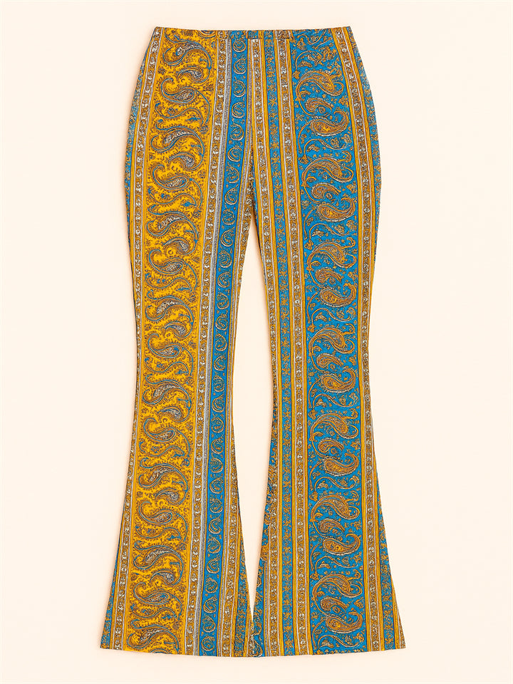 Sexy Women's Elastic Skinny Fitted Printed Flare Pants