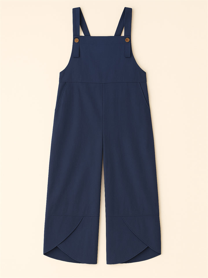 Women's Casual Solid Color Strap Dungarees Overall Cropped Jumpsuits