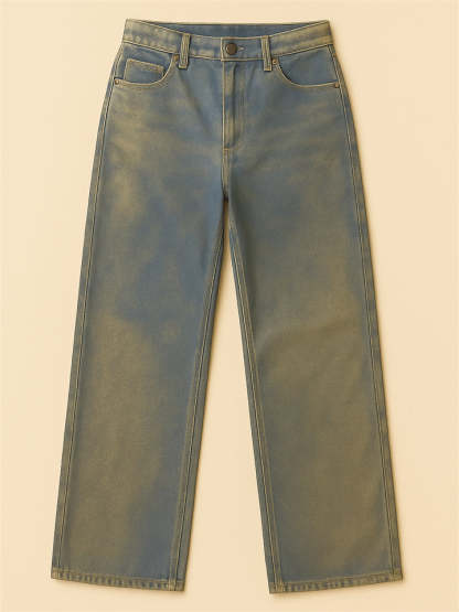 Women's Stylish Gradient Color Mid-waist Straight Jeans