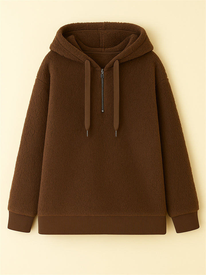 Women's Autumn Simple Solid Color Fleece Hoodie