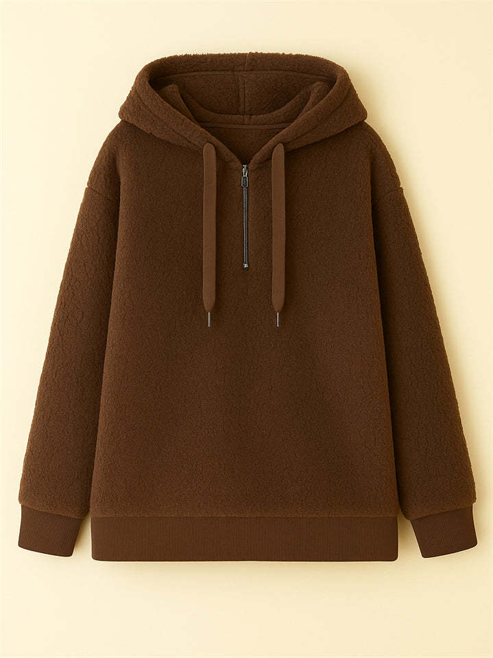 Women's Autumn Simple Solid Color Fleece Hoodie