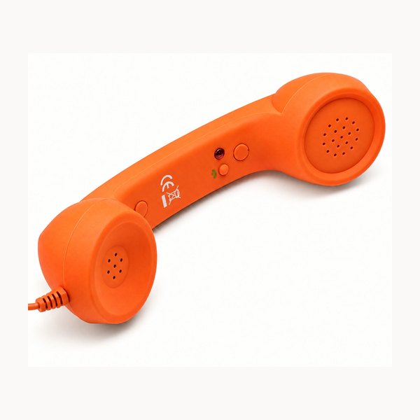 Orange retro telephone handset