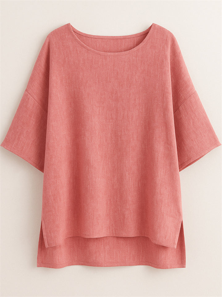 Women's Summer Comfy Round Neck 3/4 Sleeve Shirts