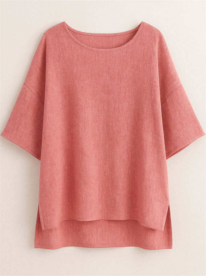 Women's Summer Comfy Round Neck 3/4 Sleeve Shirts