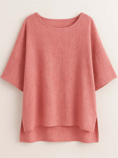 Women's Summer Comfy Round Neck 3/4 Sleeve Shirts