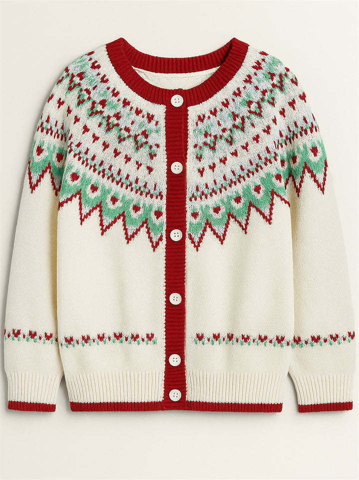 Contrast Color Ethnic Style Crochet Cardigan Sweaters for Women